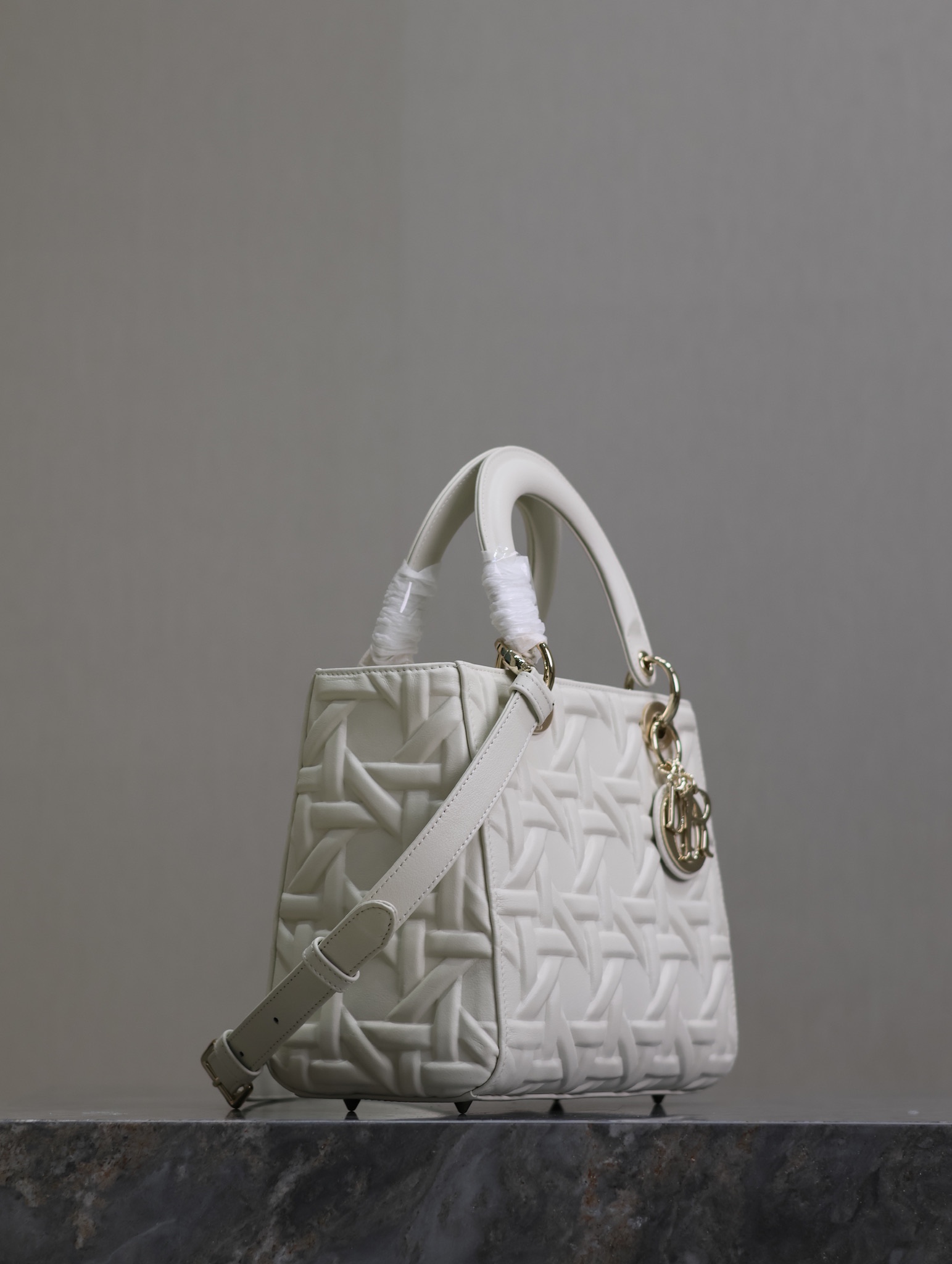 Medium Lady Dior Bag Latte Graphic Cannage Calfskin